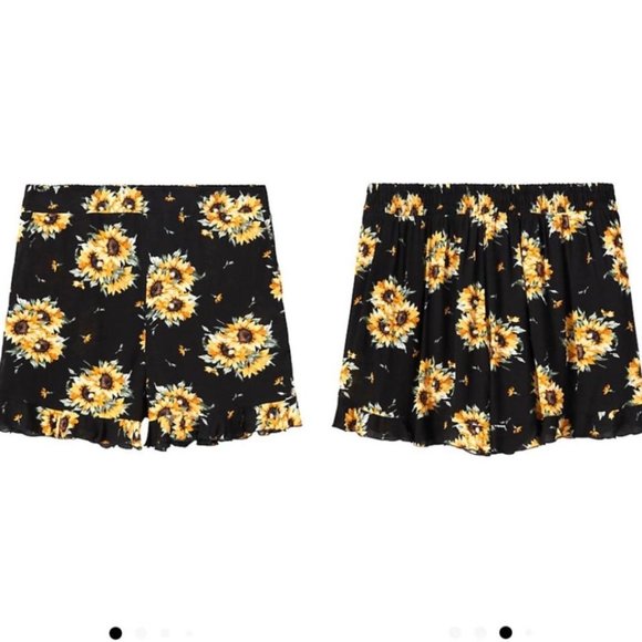 torrid Pants - 0X or 2X Torrid Sunflower Ruffle Hem Mid Shorts